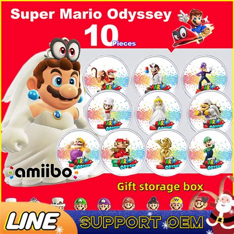 Super Mario Odyssey NFC coins Amiibo Card Set of 10 